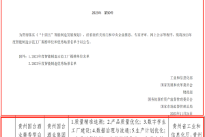 国台成为贵州白酒行业首家国家级智能制造示范工厂揭榜单位-数字化转型网www.szhzxw.cn