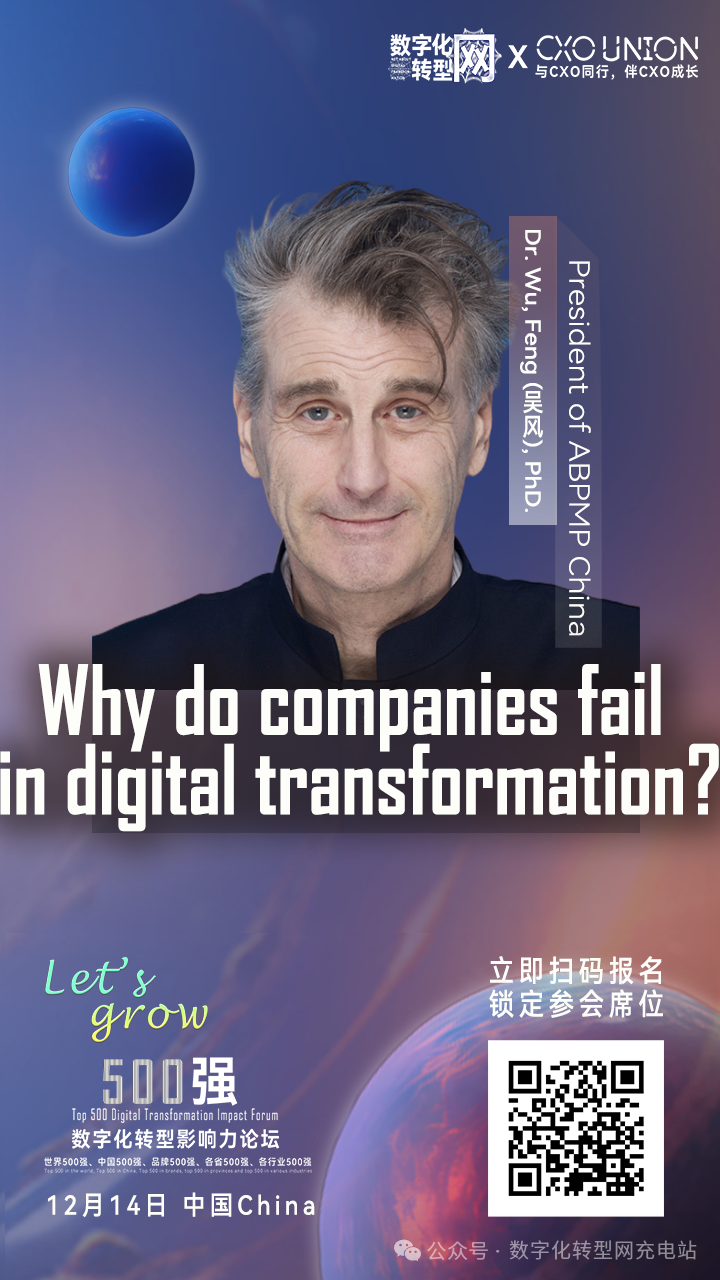 【论坛演讲】Dr. Wu, Feng（吴风） , PhD.：Why Enterprise digital transformation fails？-数字化转型网www.szhzxw.cn