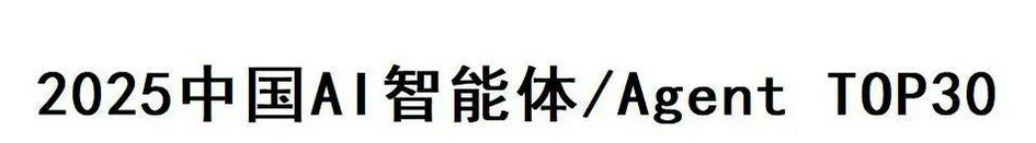 2025中国AI智能体/Agent TOP30—数字化转型网www.szhzxw.cn