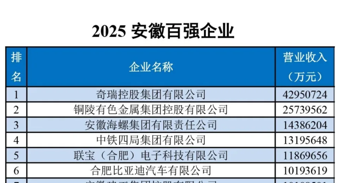 2025安徽百强企业——数字化转型网www.szhzxw.cn