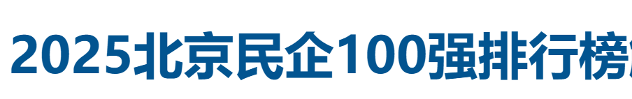 2025北京民营企业100强全榜单——数字化转型网