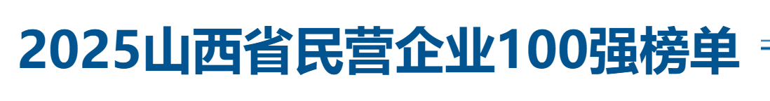 2025山西省民营企业100强全榜单-数字化转型网