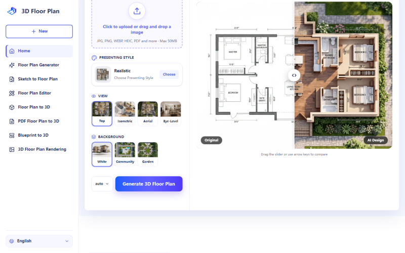 3D Floor Plan AI 官网