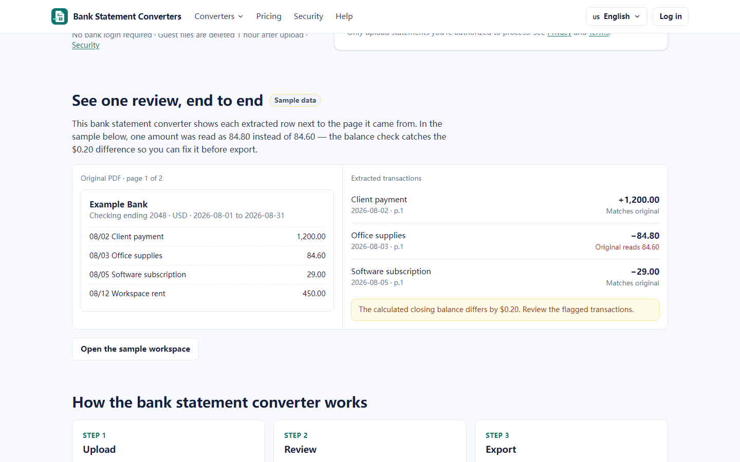 Bank Statement Converters