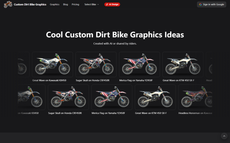 Custom Dirt Bike Graphics AI 官网