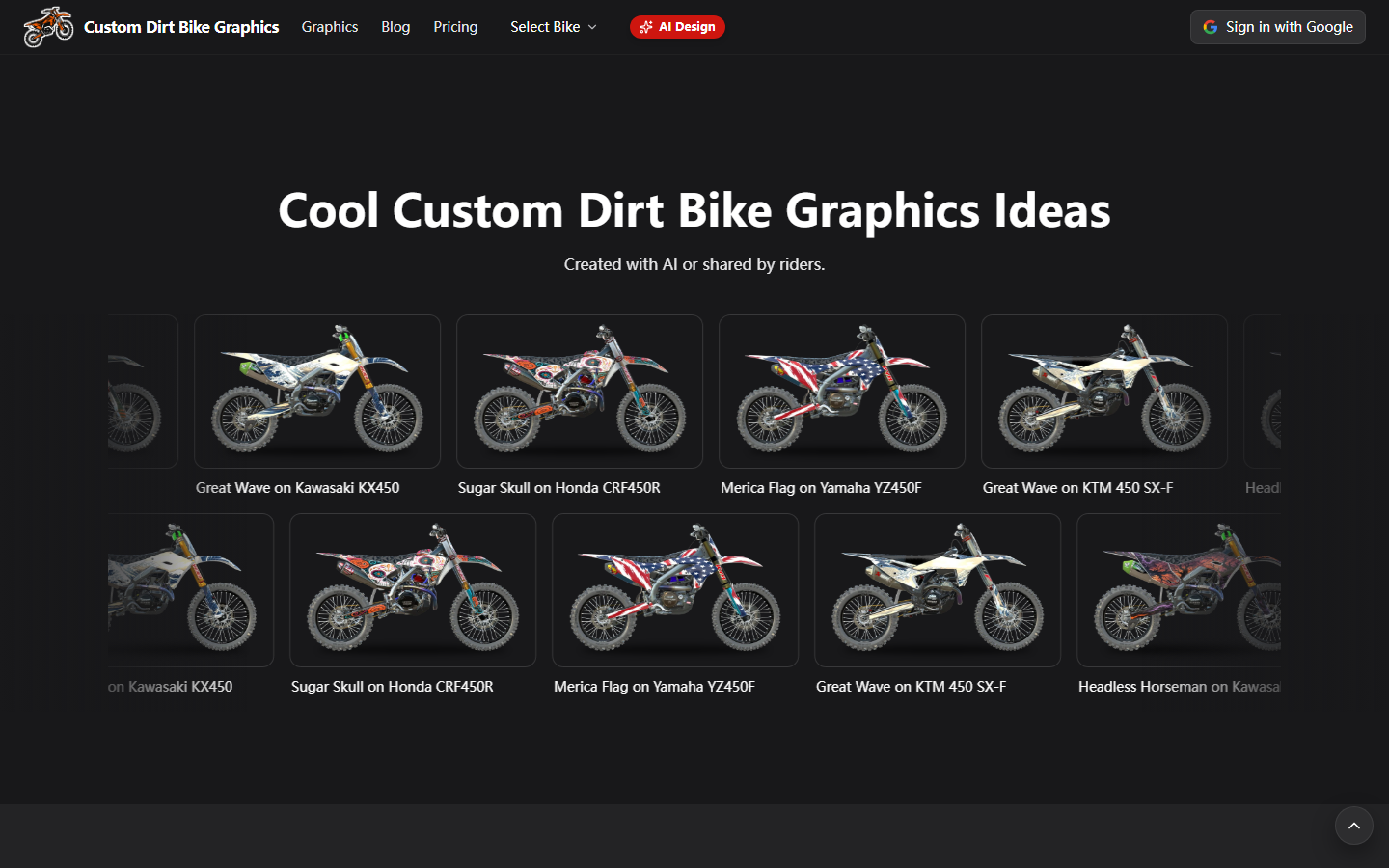 Custom Dirt Bike Graphics AI