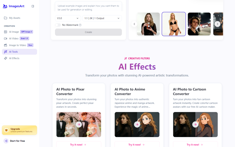 ImagesArt AI Image Editor 官网